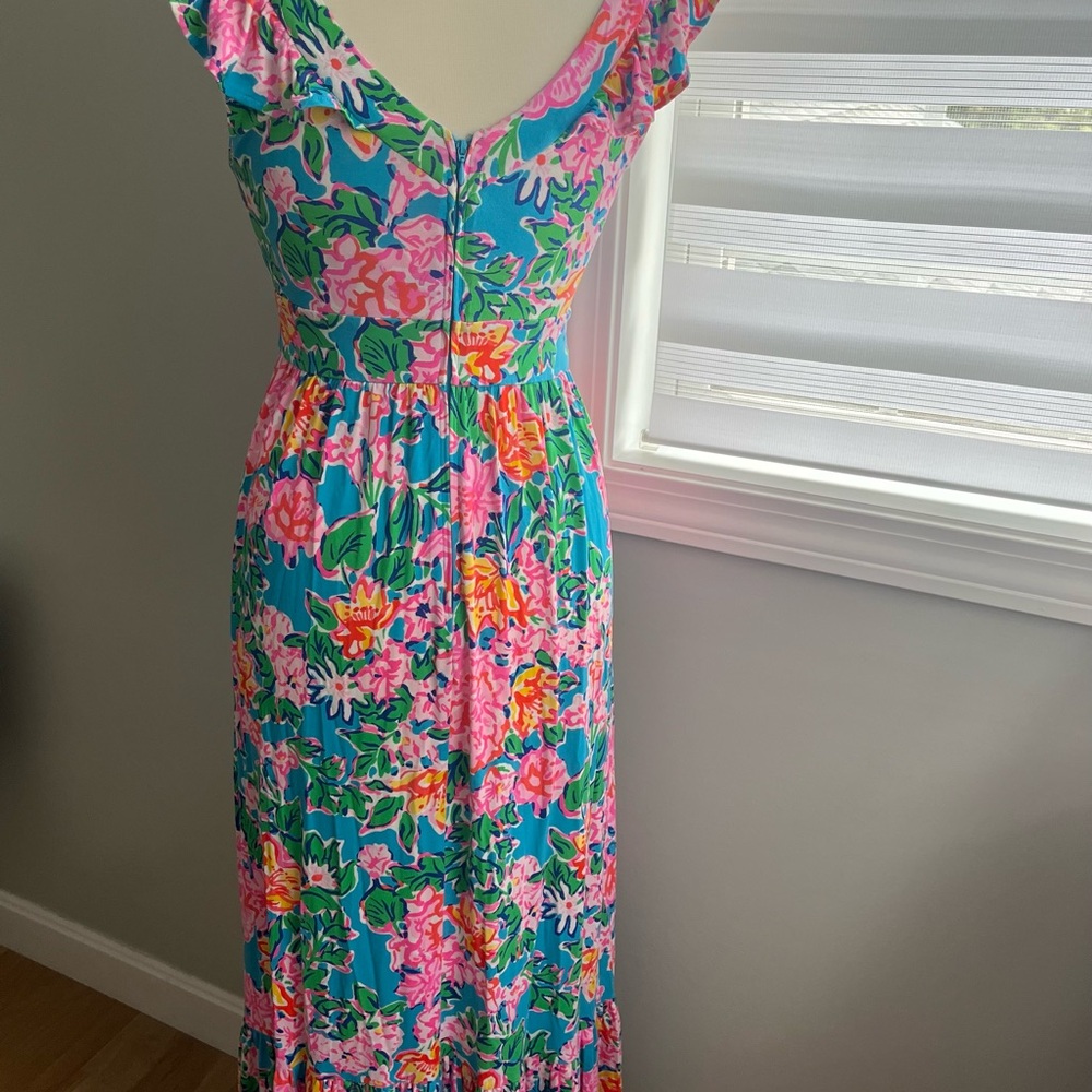 Lilly Pulitzer Vyra Maxi In Rose To the Occasion Dress size 8 EUC - Picture 4 of 8